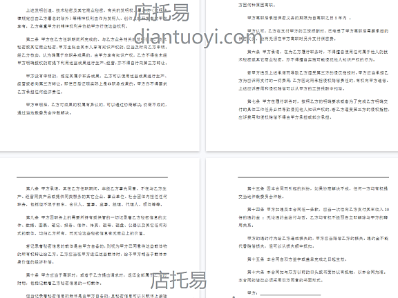 IT开发人员的保密协议（通用）模板下载，共4页