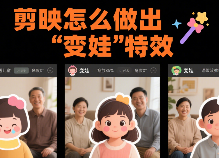 剪映怎么做出“变娃”特效