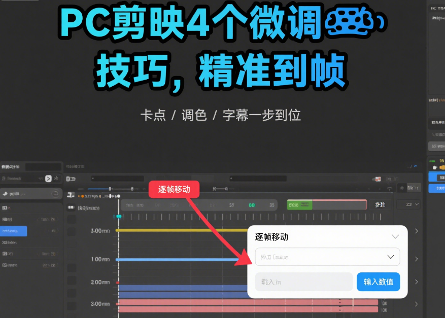 PC端剪映怎么精准微调?4个核心技巧,卡点/调色/字幕一步到位