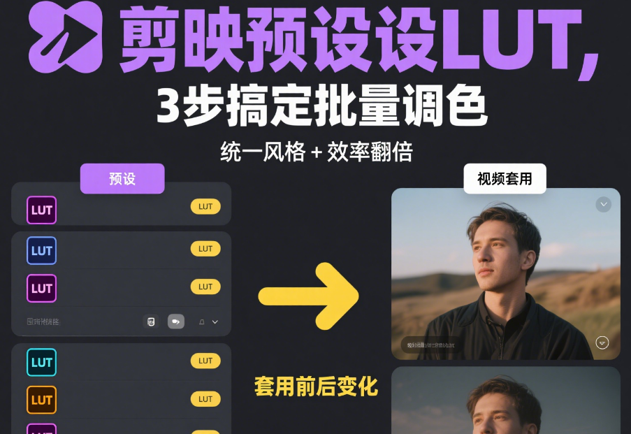 剪映预设 LUT 不用反复调参数!3 步导入 + 批量套用,新手也能统一色调