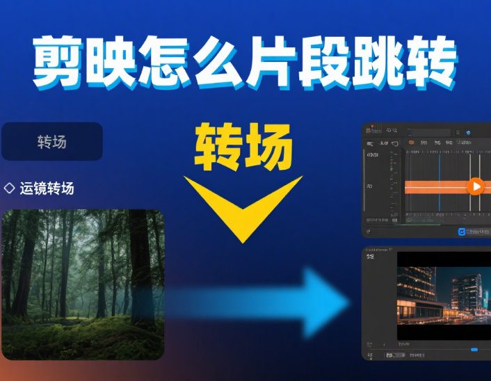 剪映怎么实现片段跳转?3 类转场 + 4 步操作,切换不卡顿