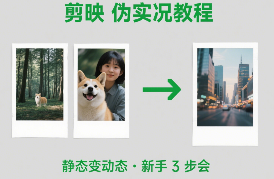 剪映怎么剪「相册伪实况」?3步让静态照片动起来,刷爆朋友圈!
