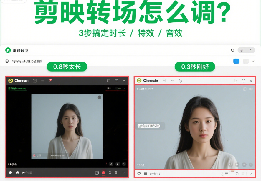 剪映怎么调整转场?时长/特效/音效3大核心设置,新手也能精准把控
