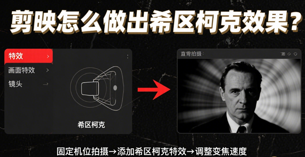 剪映怎么做出希区柯克效果?3 步关键帧 + 3 类场景,透视感拉满不穿帮