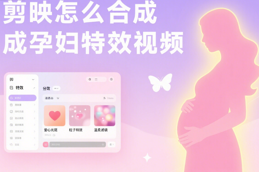 剪映合成孕妇特效:4 步贴合并联 + 3 类动态,假肚子也能以假乱真