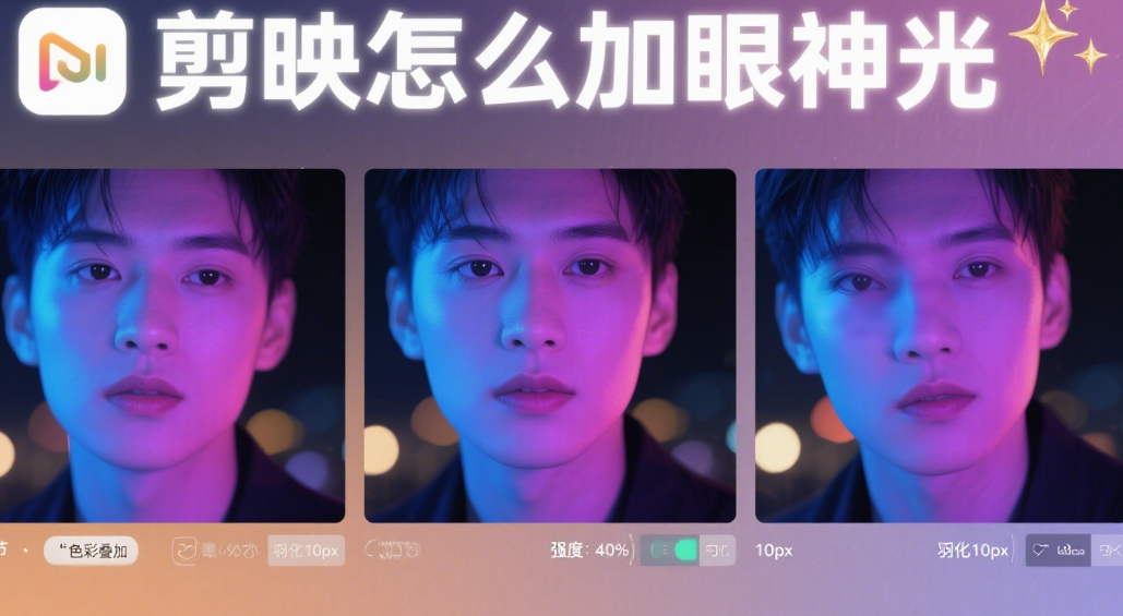 剪映怎么加眼神光?3种自然打光法+4个场景技巧,眼睛瞬间有灵气