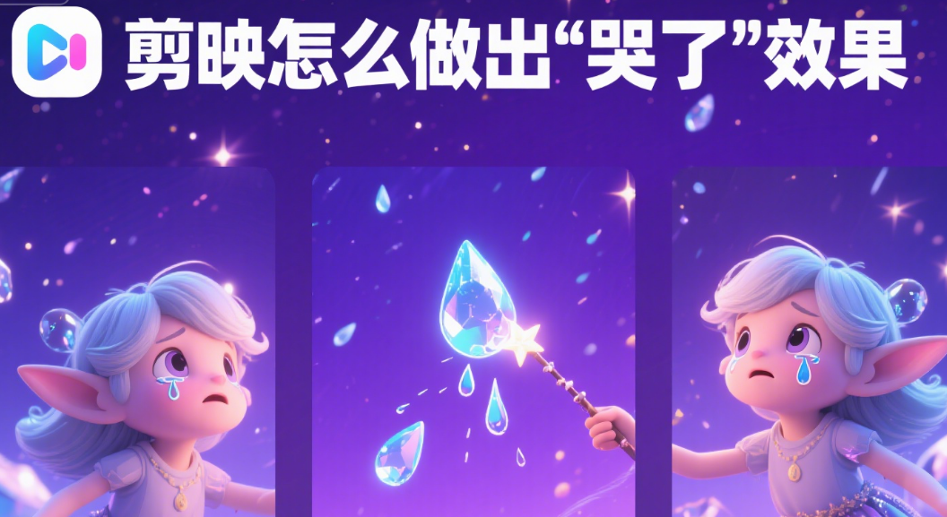 剪映怎么做出“哭了”效果?3种泪痕特效+2步情绪渲染,画面瞬间有感染力