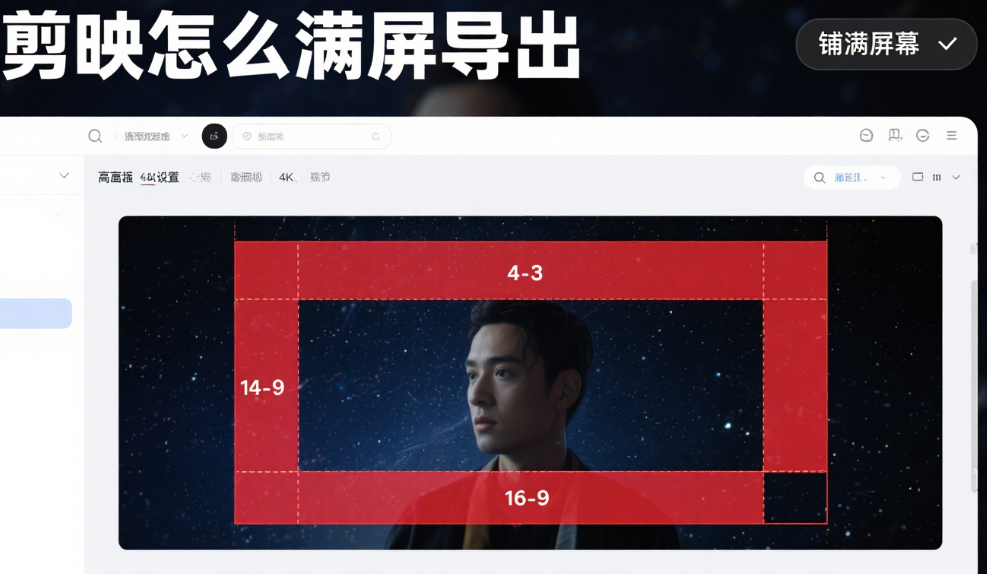 剪映怎么满屏导出?3步解决黑边问题+4种场景适配技巧,画面占满不留空