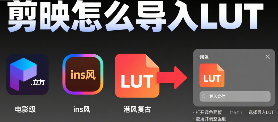 剪映怎么导入 LUT?3 步拖入文件 + 3 类场景适配,调色预设不失效