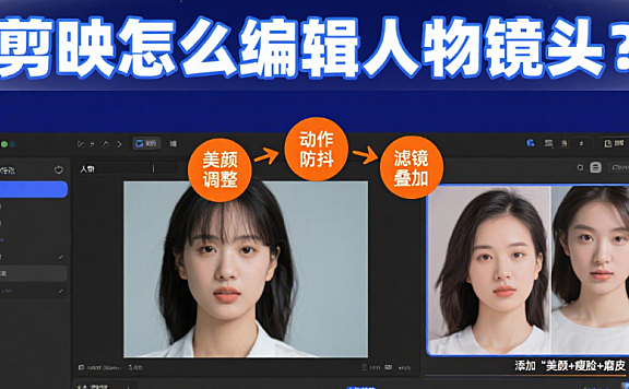 剪映怎么编辑人物镜头?3 个核心技巧 + 4 类场景,人物不模糊不脱节