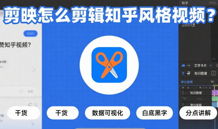 剪映怎么剪辑知乎风格视频?3 步内容转化 + 4 类模板,干货感拉满