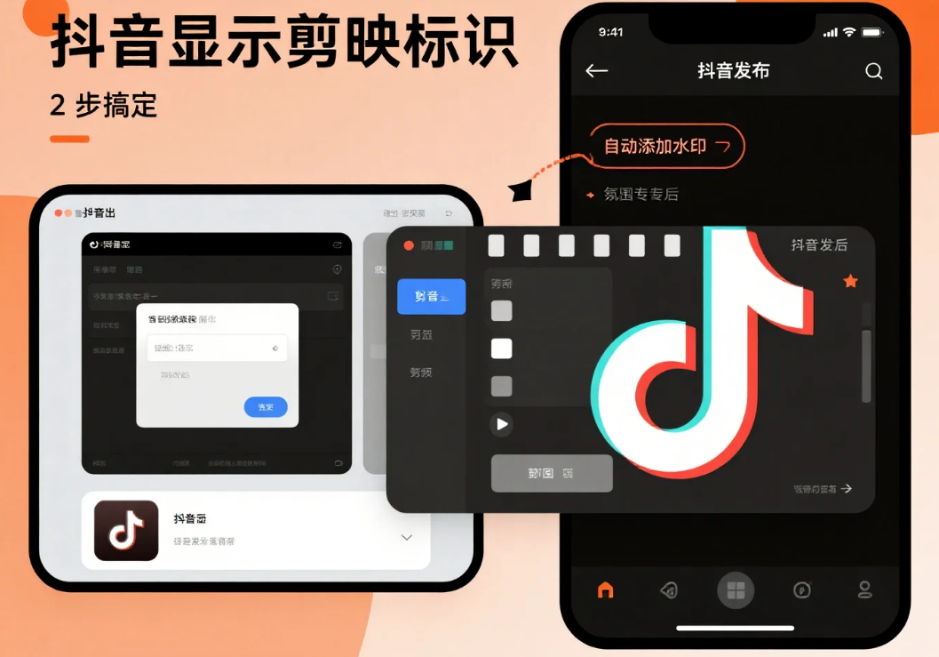 抖音怎么显示剪映标识?2步设置+3个隐藏技巧,作品自带剪映标识