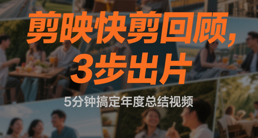 剪映快剪回顾超省心!3步搞定,新手也能剪出有故事感的总结视频