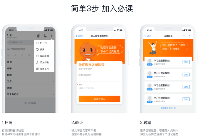 “绑定钉钉组织”是什么意思?一句话:把店铺员工都拉进官方工作群!