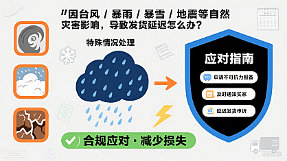 因台风/暴雨/暴雪/地震等自然灾害影响，导致发货延迟怎么办？