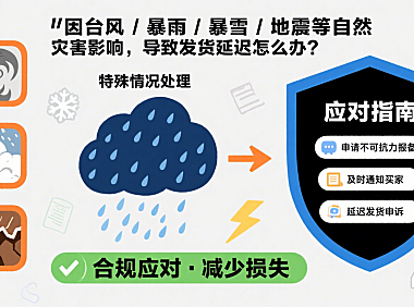 因台风/暴雨/暴雪/地震等自然灾害影响,导致发货延迟怎么办?