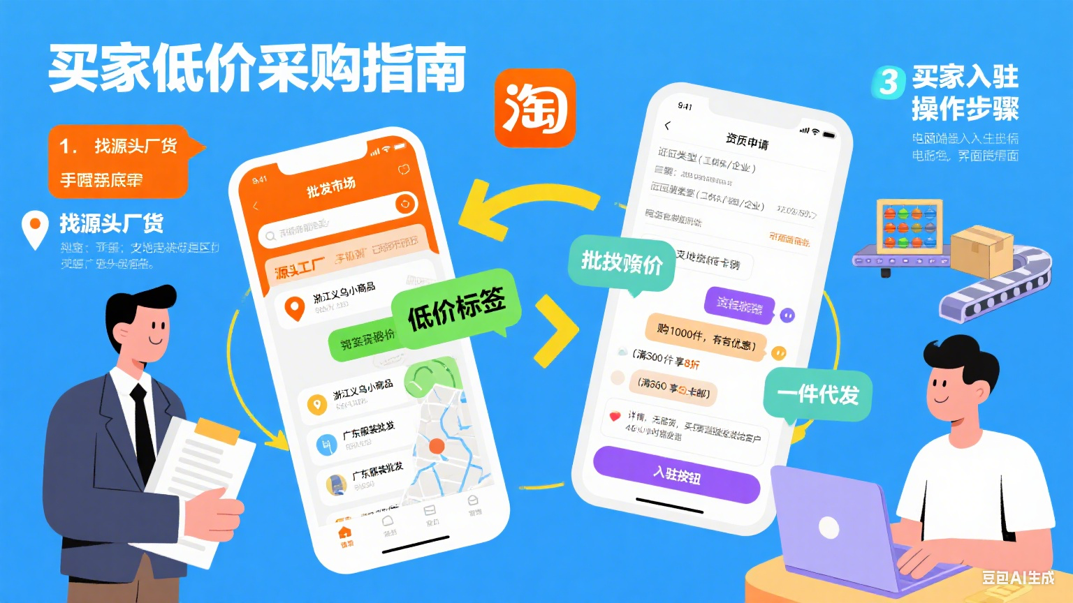 淘宝批发市场怎么用?买家低价采购 + 卖家入驻指南