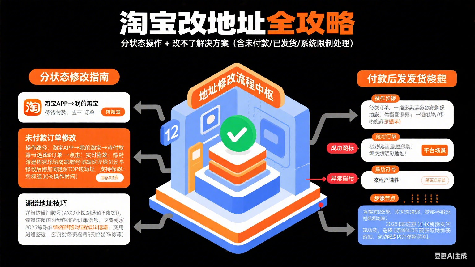 淘宝怎么改地址?分状态操作 + 改不了的解决全攻略