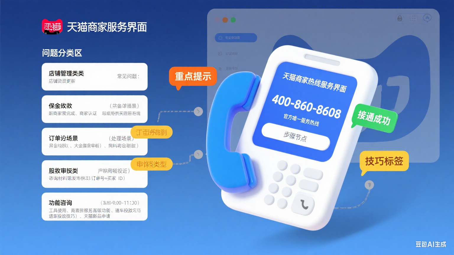 天猫商家服务热线怎么打?问题分类 + 接通技巧全攻略
