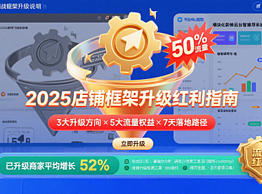 25年店铺框架升级说明，早升级早拿50%流量红利！