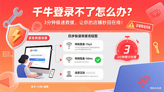 千牛登录不了怎么办？3分钟极速救援，让你的店铺秒回在线！