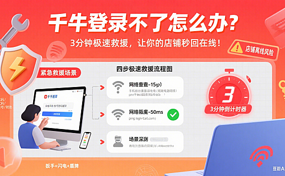 千牛登录不了怎么办?3分钟极速救援,让你的店铺秒回在线!