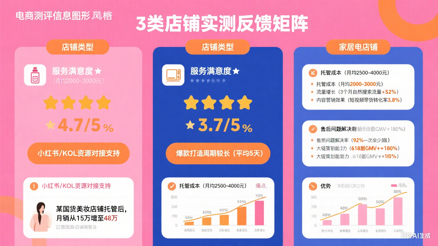 航启网店托管运营怎么样?3 类店铺实测反馈