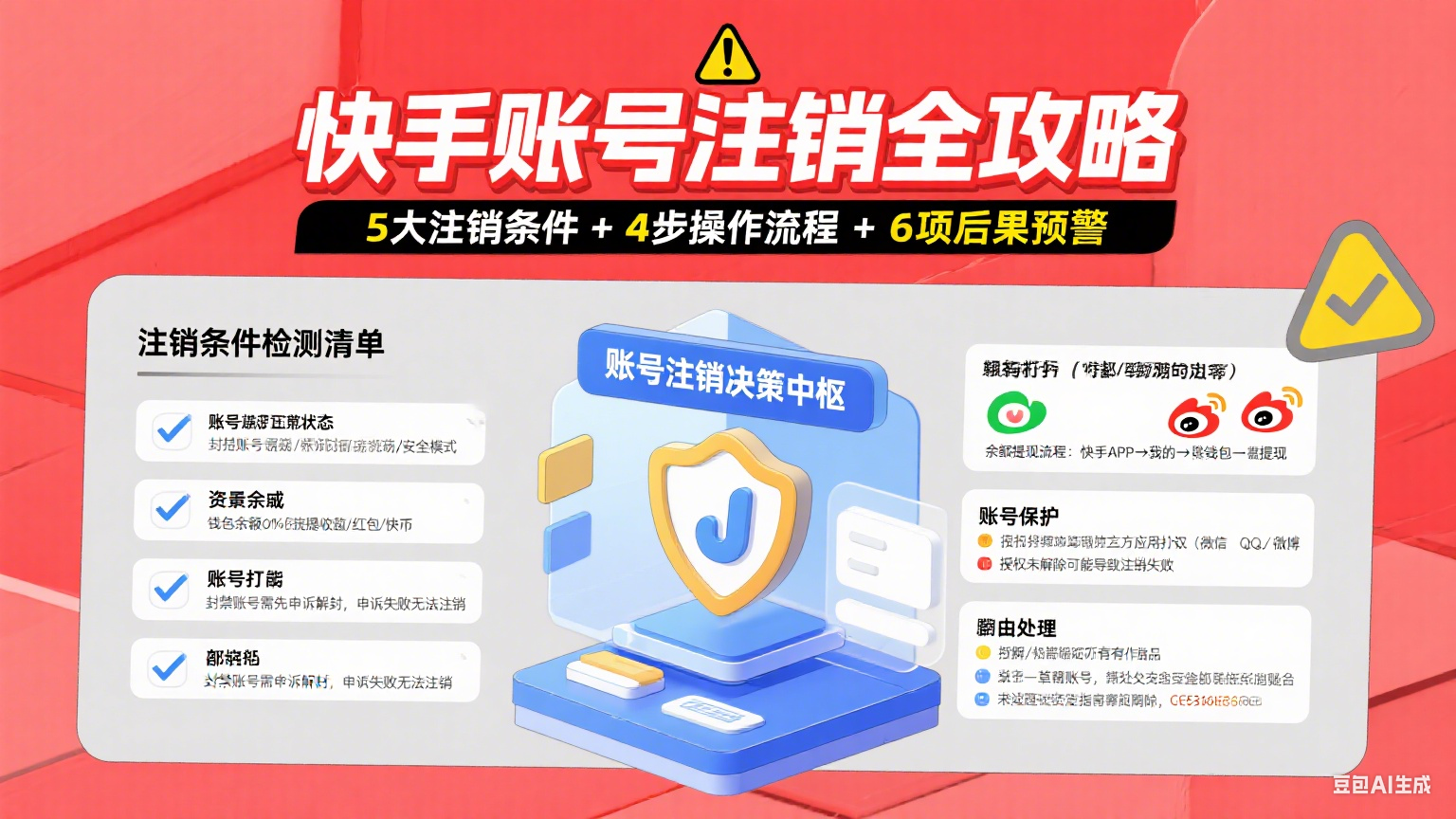 快手账号怎么注销?条件 + 流程 + 注销后影响全攻略