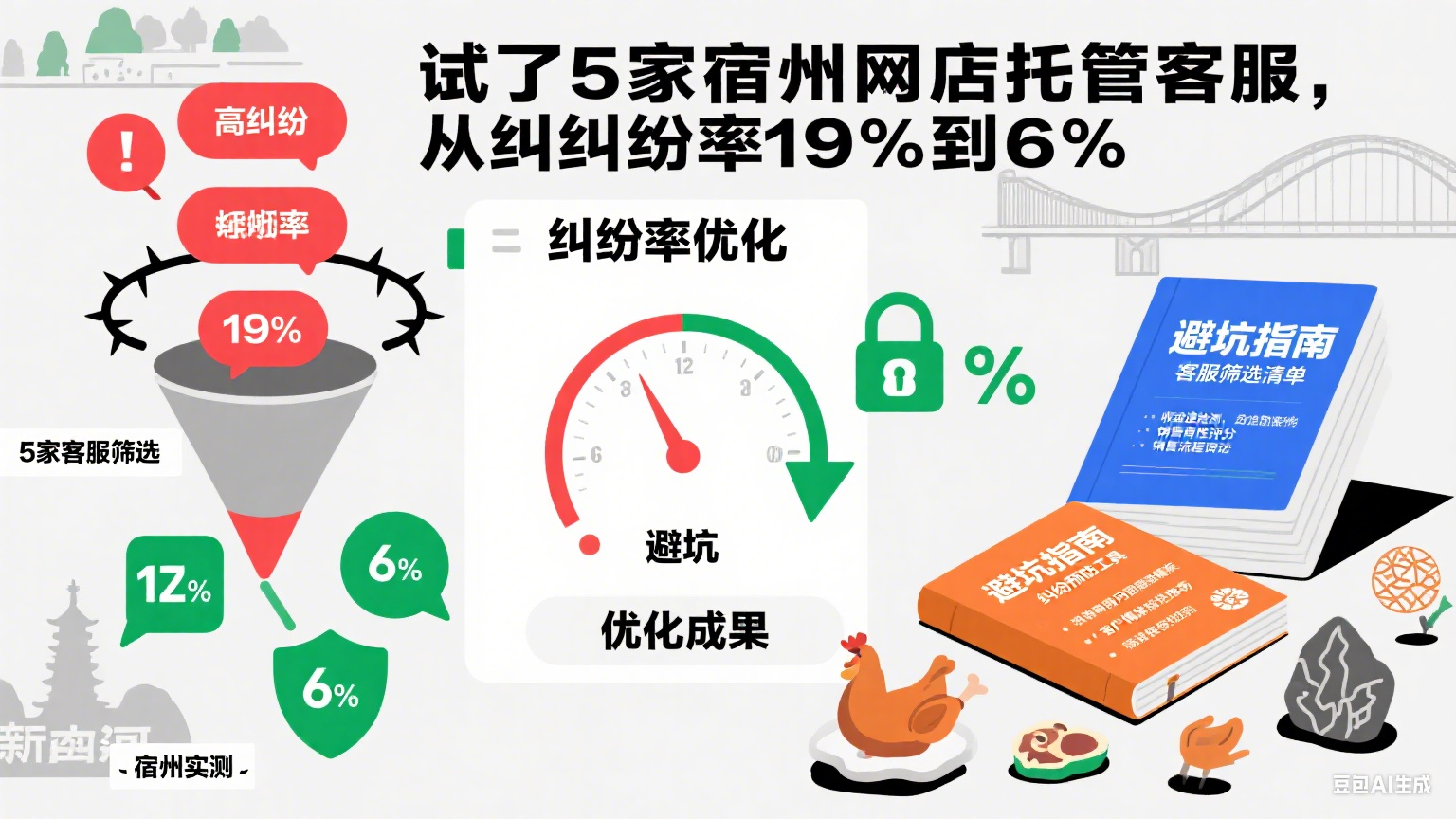试了 5 家宿州网店托管客服,从纠纷率 19% 到 6%:避坑指南
