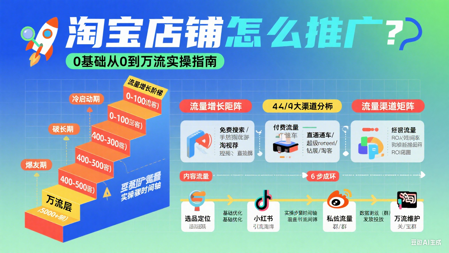 淘宝店铺怎么推广?0 基础从 0 到万流实操指南