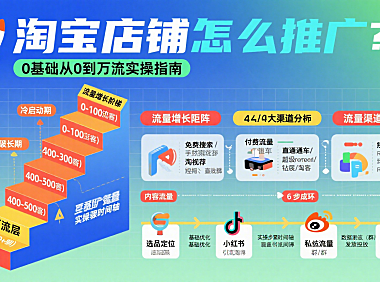 淘宝店铺怎么推广?0 基础从 0 到万流实操指南
