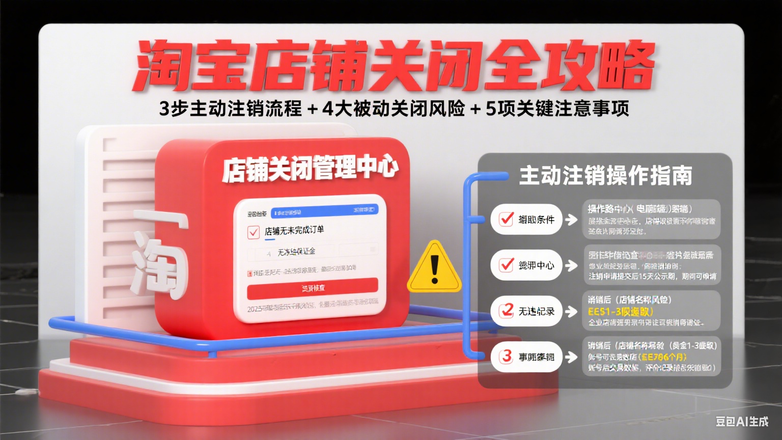 淘宝店铺怎么关闭?主动注销流程 + 被动关闭原因全攻略