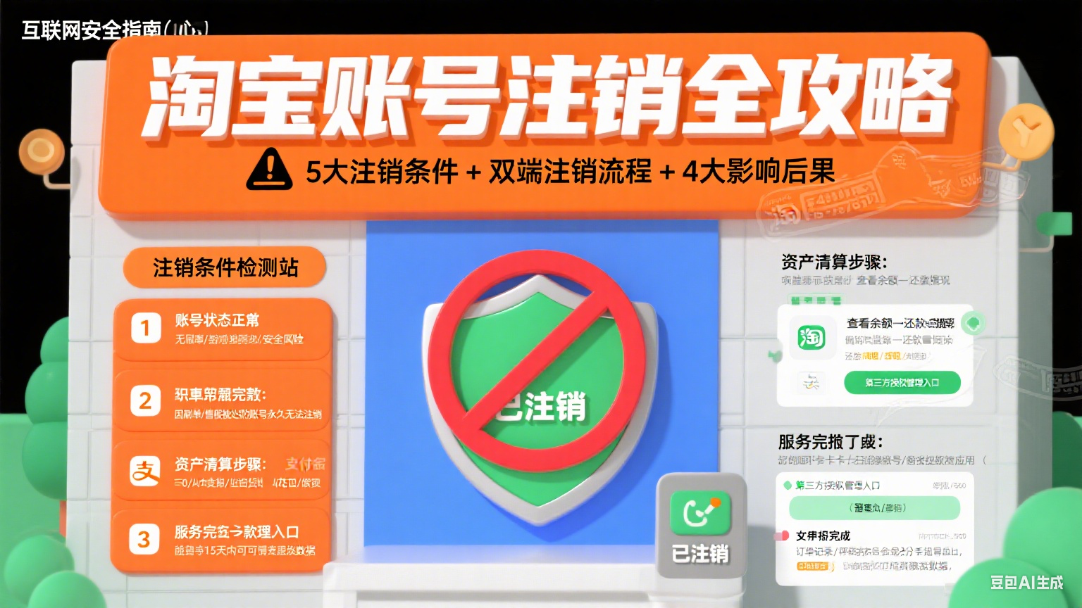 淘宝账号怎么注销?条件 + 流程 + 注销后影响全攻略,避免踩坑