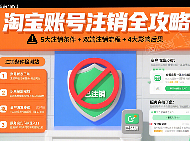 淘宝账号怎么注销？条件 + 流程 + 注销后影响全攻略，避免踩坑