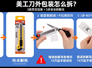 美工刀外包装怎么拆？3类常见包装+5步安全拆解法，新手也能不费力