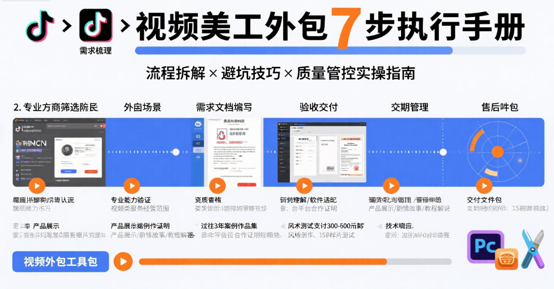 视频美工外包怎么做?3类渠道+5步流程,附避坑清单