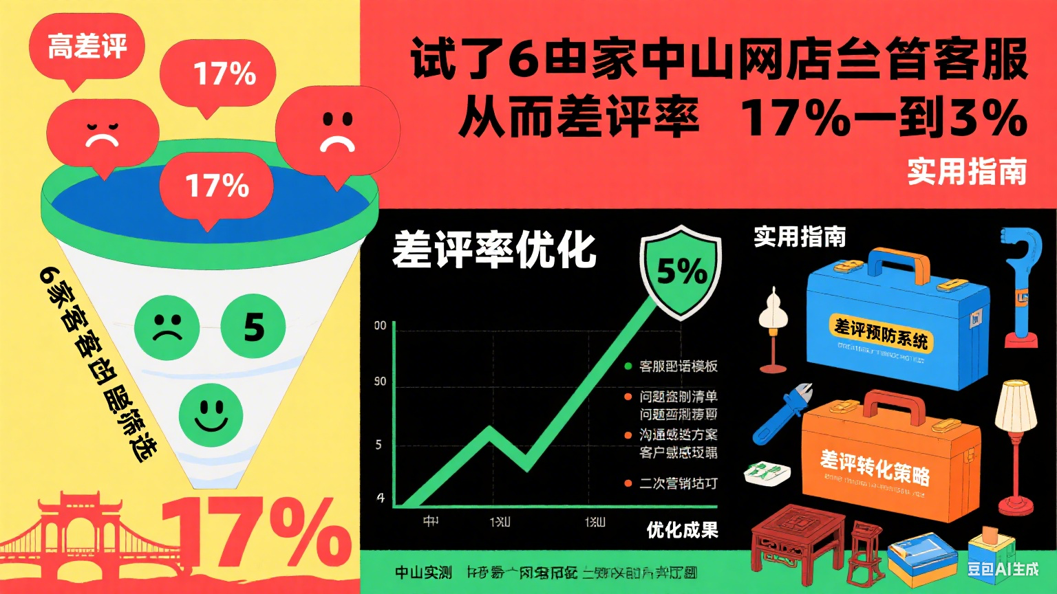 试了 6 家中山网店托管客服,从差评率 17% 到 5%:实用指南