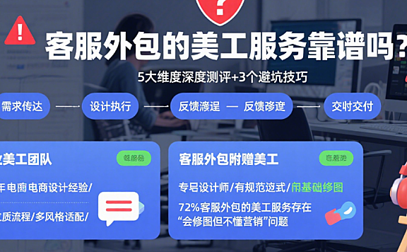 电商客服外包的美工服务靠谱吗？3类服务实测+4步避坑，卖家别踩这些雷