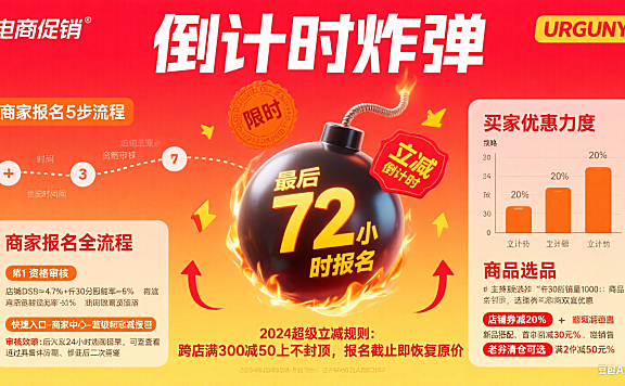 淘宝超级立减报名白皮书，限时立减，错过再等一年！