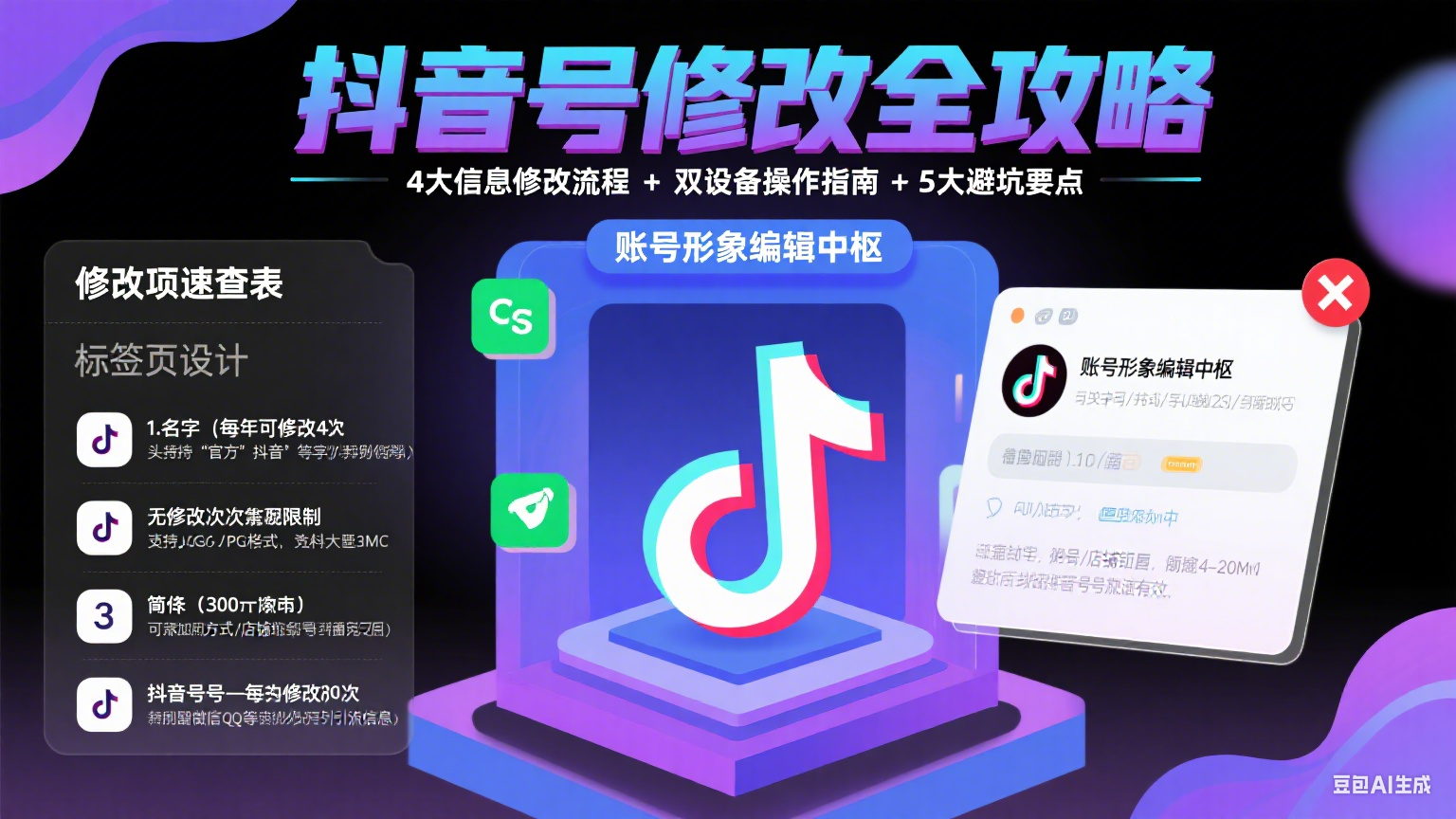 抖音号怎么改?名字 / 头像 / 简介修改流程 + 避坑全攻略