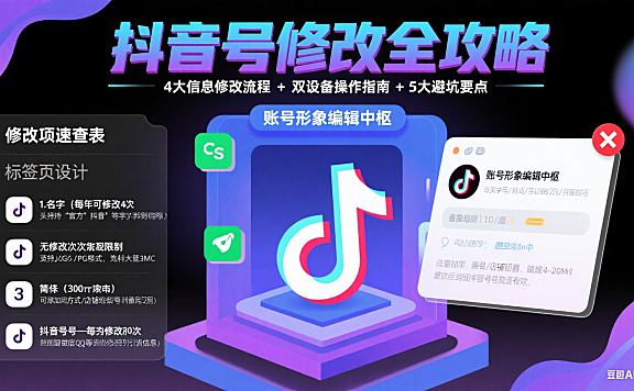 抖音号怎么改？名字 / 头像 / 简介修改流程 + 避坑全攻略