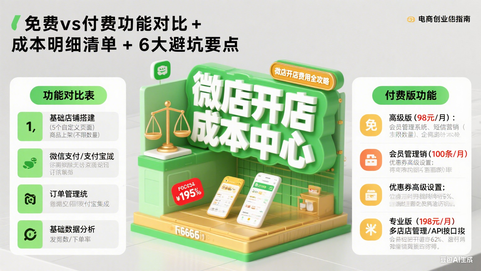 微店开店要钱吗?免费 vs 付费功能 + 成本明细 + 避坑攻略