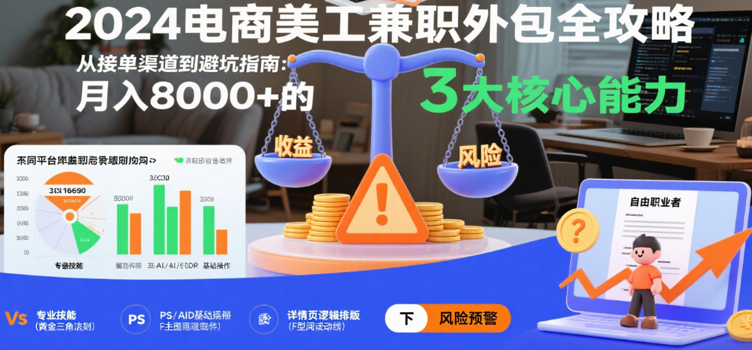 电商美工兼职外包怎么样?4类适合人群+5个接单渠道+3个避坑技巧,附收入参考