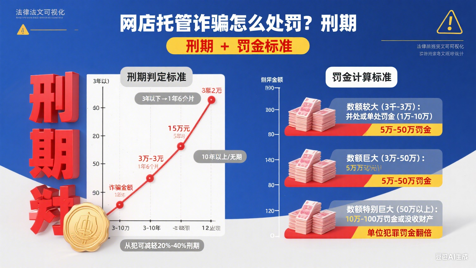 网店托管诈骗怎么处罚?刑期 + 罚金标准