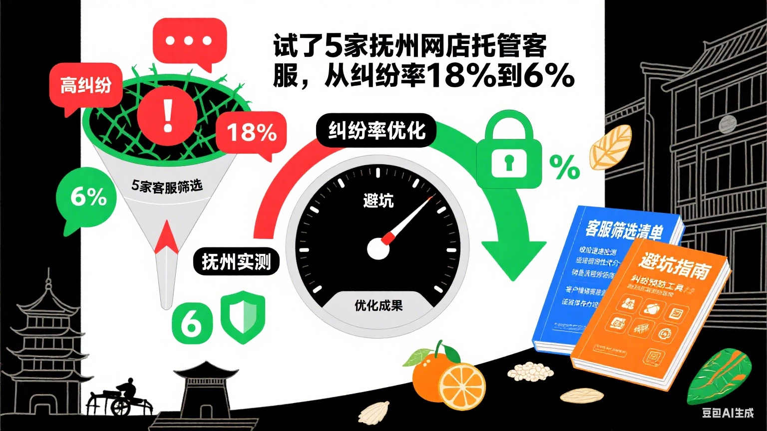 试了 5 家抚州网店托管客服,从纠纷率 18% 到 6%:避坑指南