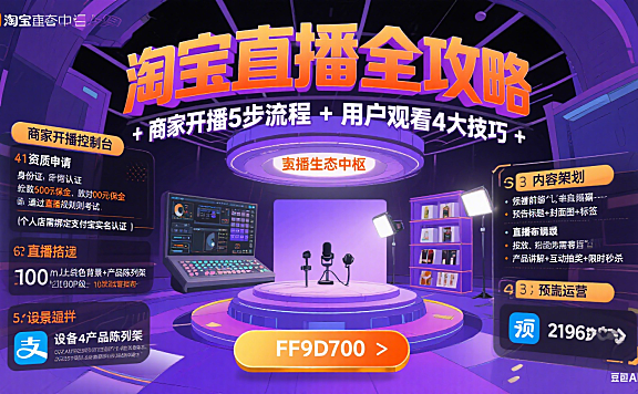 淘宝直播官网怎么用?商家开播 + 用户观看全攻略