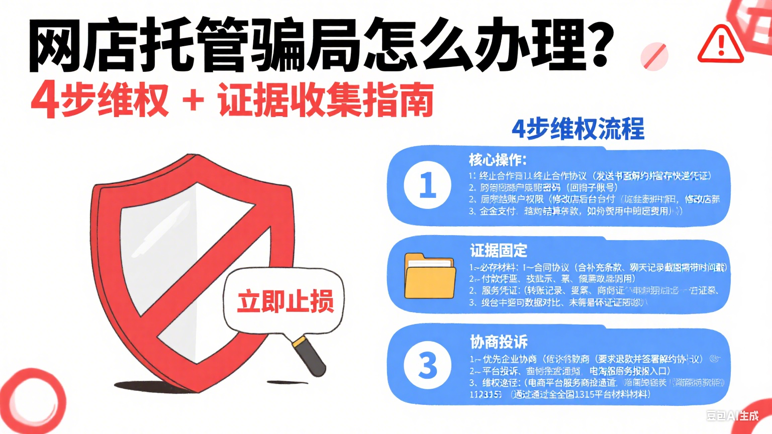 网店托管骗局怎么办理?4 步维权 + 证据收集指南
