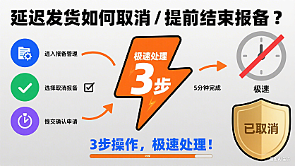 延迟发货如何取消/提前结束报备?3步操作,极速处理!