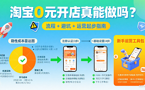 淘宝 0 元开店真能做吗？流程 + 避坑 + 运营起步指南
