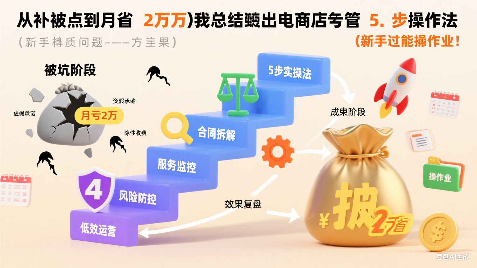 从被坑到月省 2 万,我总结出电商店托管 5 步实操法:新手也能抄作业